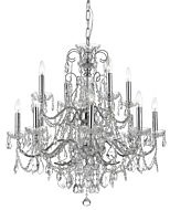 Crystorama Imperial 12 Light 31 Inch Traditional Chandelier in Polished Chrome with Clear Hand Cut Crystals