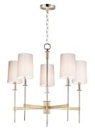 Maxim Uptown 5 Light Transitional Chandelier in Satin Brass and Polished Nickel