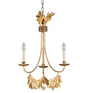Sweet Olive 3-Light Mini Chandelier in Distressed Gold