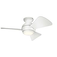 Kichler Sola 34 Inch LED Flush Mount Ceiling Fan in Matte White