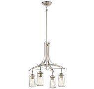 Minka Lavery Poleis 4 Light 21 Inch Transitional Chandelier in Brushed Nickel