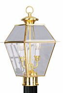 Westover 2-Light Outdoor Post Lantern in Polished Brass