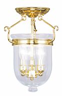 Jefferson 3-Light Ceiling Mount in Polished Brass