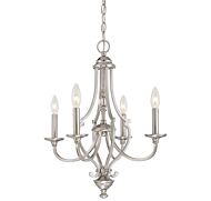 Minka Lavery Savannah Row 4 Light 20 Inch Traditional Chandelier in Brushed Nickel