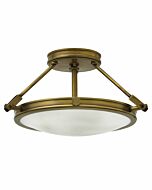 Hinkley Collier 3-Light Semi-Flush Ceiling Light In Heritage Brass