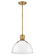 Hinkley Argo 1-Light Pendant In Heritage Brass With Cased Opal Glass