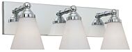 Hudson 3-Light Bathroom Vanity Light Bar in Chrome