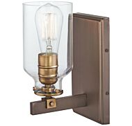 Minka Lavery Morrow Bathroom Wall Sconce in Harvard Court Bronze with Gold Highlights