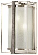 Minka Lavery Tyson'S Gate 3 Light 12 Inch Wall Sconce in Brushed Nickel with Shale Wood