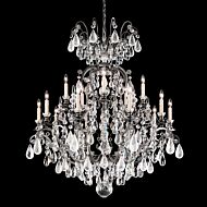 Schonbek Renaissance Rock Crystal 15 Light Chandelier in Antique Pewter with Clear Rock Crystals