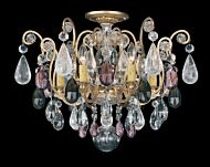 Renaissance Rock Crystal 6-Light Semi-Flush Mount Ceiling Light in Antique Silver