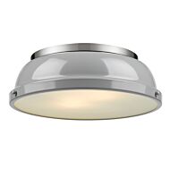 Golden Duncan 2 Light 14 Inch Ceiling Light in Pewter and Gray