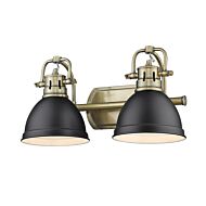 Duncan Ab 2-Light Bathroom Vanity Light in Aged Brass