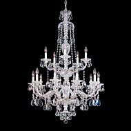 Schonbek Sterling 15 Light Chandelier in Silver with Clear Heritage Crystals