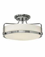 Hinkley Harper 3-Light Semi-Flush Ceiling Light In Chrome