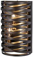 Minka Lavery Vortic Flow 8 Light 12 Inch Wall Sconce in Dark Bronze with Mosaic Gold Inte