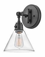 Hinkley Arti 1-Light Wall Sconce In Black With Clear Glass