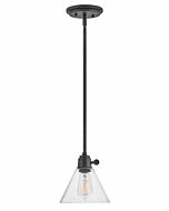 Hinkley Arti 1-Light Pendant In Black With Clear Glass