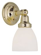 Classic 1-Light Bathroom Vanity Light in Polished Brass