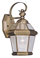 Georgetown 1-Light Outdoor Wall Lantern in Antique Brass