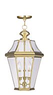 Georgetown 3-Light Outdoor Pendant in Polished Brass