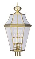 Georgetown 4-Light Outdoor Post Lantern in Polished Brass