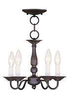 Williamsburgh 5-Light Mini Chandelier with Ceiling Mount in Bronze
