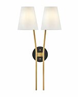 Hinkley Aston 2-Light Wall Sconce In Heritage Brass