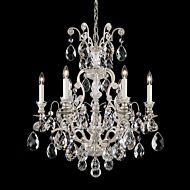 Schonbek Renaissance 6 Light Chandelier in Antique Silver with Clear Heritage Crystals