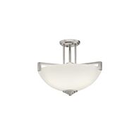 Eileen 3-Light LED Pendant with Semi-Flush in Brushed Nickel