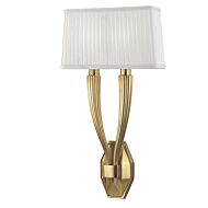 Hudson Valley Erie 2 Light 21 Inch Wall Sconce in Aged Brass