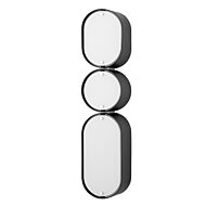 Opal 3-Light Wall Sconce in Soft Black With Stainless Steel