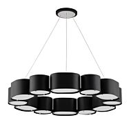 Opal 12-Light Chandelier in Soft Black With Stainless Steel