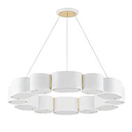 Opal 12-Light Chandelier in Soft White with Vintage Brass