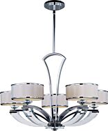 Maxim Metro 34 Inch 5 Light Bevled Crystal Chandelier in Polished Chrome