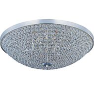 Maxim Glimmer 19 Inch 6 Light Beveled Crystal Flush Mount in Plated Silver