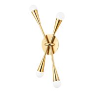 Aries 4-Light Wall Sconce in Vintage Polished Brass with Deep Bronze