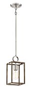 Minka Lavery Country Estates 7 Inch Pendant Light in Sun Faded Wood with Brushed Nickel