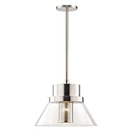 Hudson Valley Paoli 13 Inch Pendant Light in Polished Nickel