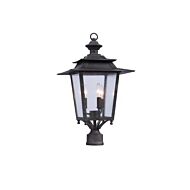 Kalco Saddlebrook Outdoor 3 Light 25 Inch Outdoor Post Light in Aged Iron