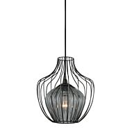 Kalco Emilia 13 Inch Outdoor Hanging Light in Chemical Stainless Steel