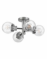 Hinkley Poppy 4-Light Semi-Flush Ceiling Light In Black With Brushed Nickel Accents