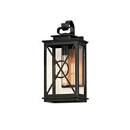 Yorktown VX 1-Light Outdoor Wall Sconce in Black with Aged Copper