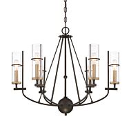 Minka Lavery Sussex Court 6 Light Transitional Chandelier in Smoked Iron With Aged Gold