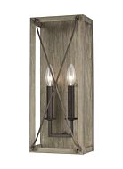 Sea Gull Thornwood 2 Light LED Wall Sconce in Washed Pine