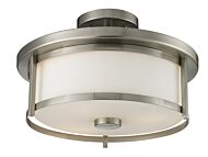 Z-Lite Savannah 2-Light Semi Flush Mount Ceiling Light In Brushed Nickel