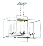 Craftmade Cubic 6 Light 30 Inch Transitional Chandelier in Chrome