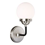 Sea Gull Cafe Bathroom Wall Sconce in Brushed Nickel