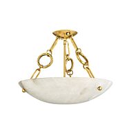 Yadira 4-Light Semi- Flush Mount Ceiling Light in Vintage Brass