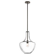 Kichler Everly 13.75 Inch Seeded Glass Pendant in Olde Bronze